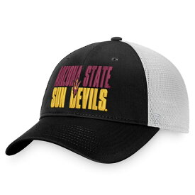 トップ・オブ・ザ・ワールド メンズ 帽子 アクセサリー Arizona State Sun Devils Top of the World Stockpile Trucker Snapback Hat Black/White