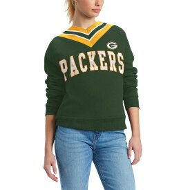 トミー ヒルフィガー レディース シャツ トップス Green Bay Packers Tommy Hilfiger Women's Heidi Raglan VNeck Sweater Green
