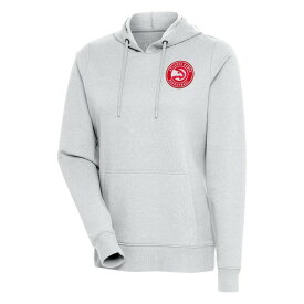 アンティグア レディース パーカー・スウェットシャツ アウター Atlanta Hawks Antigua Women's Action Pullover Hoodie Heather Gray