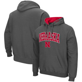 コロシアム メンズ パーカー・スウェットシャツ アウター Nebraska Huskers Colosseum Arch & Logo 3.0 Pullover Hoodie Charcoal