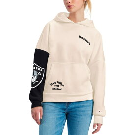 トミー ヒルフィガー レディース パーカー・スウェットシャツ アウター Las Vegas Raiders Tommy Hilfiger Women's Harriet Pullover Hoodie Cream/Black