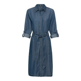 オルセン レディース ワンピース トップス Women's Denim Shirt Dress with Belt & Roll Tab Sleeve Detail Blue denim