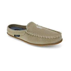 ラルフローレン レディース サンダル シューズ Women's Collins Washed Twill Fabric Moccasin Mule Slippers Khaki