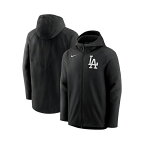 ナイキ メンズ パーカー・スウェットシャツ アウター Men's Black Los Angeles Dodgers Authentic Collection Performance Raglan Full-Zip Hoodie Black