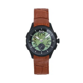 レイン メンズ 腕時計 アクセサリー Men Solstice Automatic Semi-Skeleton Leather Strap Watch - Brown/Green Brown/green