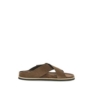 �|�[���A���h�V���[�N �����Y �T���_�� �V���[�Y Crossover suede slip-on sandals Brown