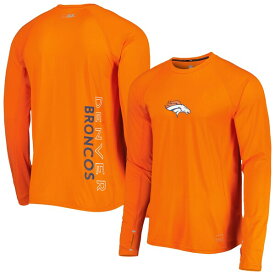 エムエスエックスバイミカエルストラハン メンズ Tシャツ トップス Denver Broncos MSX by Michael Strahan Interval Long Sleeve Raglan TShirt Orange
