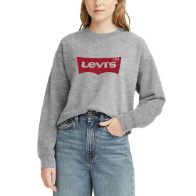 リーバイス レディース ニット&セーター アウター Women's Comfy Logo Fleece Crewneck Sweatshirt Grey Batwing