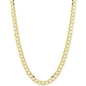 イタリアン ゴールド レディース ネックレス・チョーカー・ペンダントトップ アクセサリー 20" Two-Tone Open Curb Link Chain Necklace in Solid 14k Gold & White Gold Two-Tone