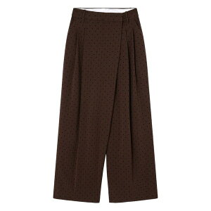 �K�j�[ ���f�B�[�X �J�W���A���p���c �{�g���X Polka-dot pleated trousers Brown