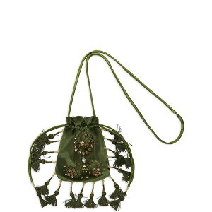 �}���p���~ ���f�B�[�X �V�����_�[�o�b�O �o�b�O Embellished-tassel crossbody bag Green