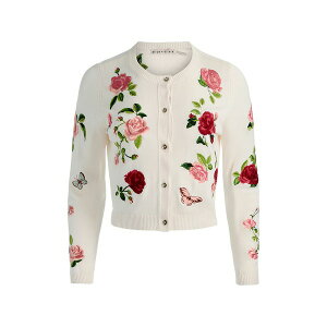 �A���X �A���h �I���r�A ���f�B�[�X �J�[�f�B�K�� �A�E�^�[ Floral-embroidered cardigan Neutrals