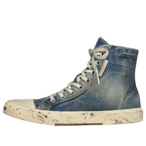 Balenciaga oVAK fB[X Xj[J[ y(WMNS) Balenciaga Paris High Top Sneakers 'Blue Destroyed Denim and Rubber' 688756W3RCL4090z TCY US_9(26.0cm)