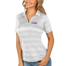 アンティグア レディース ポロシャツ トップス LSU Tigers Antigua Women's Compass Polo White