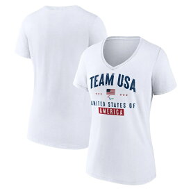 ファナティクス レディース Tシャツ トップス Team USA Fanatics Branded Women's Paralympics Historic Freedom VNeck TShirt White