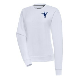 アンティグア レディース パーカー・スウェットシャツ アウター Indianapolis Colts Antigua Women's Throwback Logo Victory Pullover Sweatshirt White