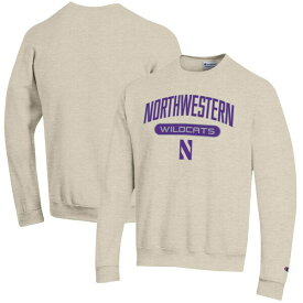 チャンピオン メンズ パーカー・スウェットシャツ アウター Northwestern Wildcats Champion Eco Powerblend Crewneck Pullover Sweatshirt Oatmeal