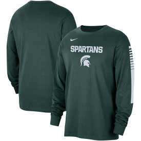 ナイキ メンズ Tシャツ トップス Michigan State Spartans Nike Slam Dunk Long Sleeve TShirt Green