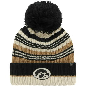 フォーティーセブン レディース 帽子 アクセサリー Iowa Hawkeyes '47 Women's Barista Cuffed Knit Hat with Pom Khaki