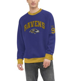 トミー ヒルフィガー メンズ パーカー・スウェットシャツ アウター Baltimore Ravens Tommy Hilfiger Reese Raglan TriBlend Pullover Sweatshirt Purple
