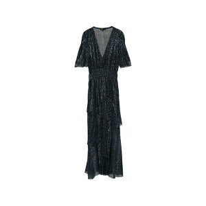 �}�[�W�� ���f�B�[�X �����s�[�X �g�b�v�X V-neck ruffled midi dress Blue