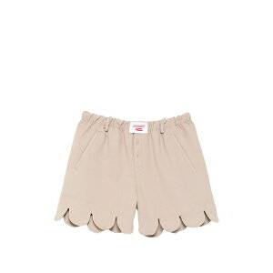 �`���[���Y�E�W�F�t���[ �����Y �J�W���A���p���c �{�g���X Logo-patched scalloped-hem shorts Neutrals