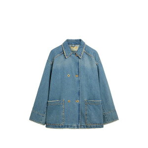 ������ ���f�B�[�X �W���P�b�g���u���]�� �A�E�^�[ Stud-embellished double-breasted jacket Blue
