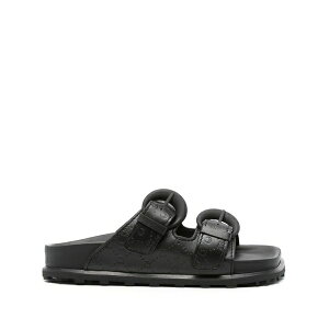 �}���[�� �Z�� ���f�B�[�X �T���_�� �V���[�Y Monogram-embossed leather slides Black