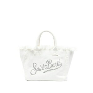 �G���V�[�c�[�Z�C���g�o�[�X ���f�B�[�X �g�[�g�o�b�O �o�b�O Strass-embellished frayed tote bag White