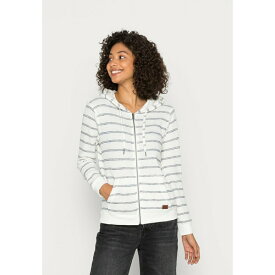 ロキシー レディース カーディガン アウター PERFECT WAVE STRIPE - Zip-up sweatshirt - snow white horiz will stripes