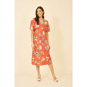 ���~�L�� ���f�B�[�X �����s�[�X �g�b�v�X Women's Red Floral Kimono Midi A-Line Dress