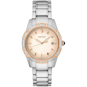 セイコー レディース 腕時計 アクセサリー Women's Diamond (1/6 ct. t.w.) Stainless Steel Bracelet Watch 33mm White