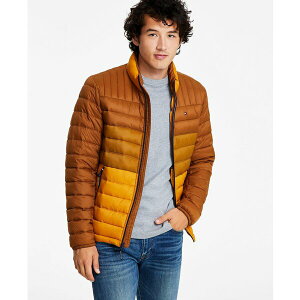 g~[ qtBK[ Y WPbgu] AE^[ Men's Packable Quilted Puffer Jacket Tan Brown Combo