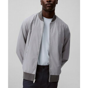 JoNC Y WPbgu] AE^[ Men's Logo-Print Matte Bomber Jacket Chiseled Stone