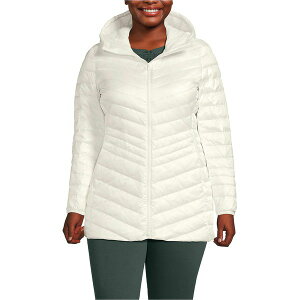 YGh fB[X WPbgu] AE^[ Plus Size Wanderweight Packable Down Hooded Long Jacket Ivory shine