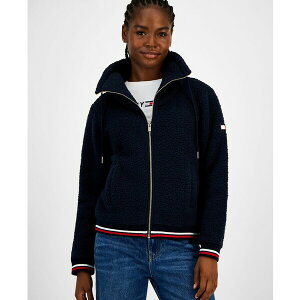 g~[ qtBK[ fB[X WPbgu] AE^[ Women's Faux-Sherpa Contrast-Rib Bomber Jacket Sky Captain