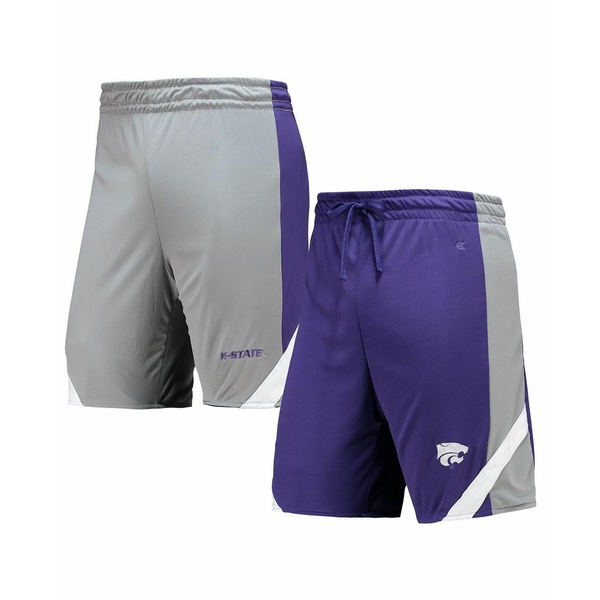 コロシアム メンズ カジュアルパンツ ボトムス Men's Purple, Gray Kansas State Wildcats Am I Wrong Reversible Shorts Purple, Gray