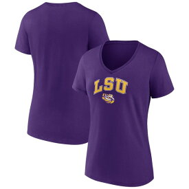 ファナティクス レディース Tシャツ トップス LSU Tigers Fanatics Women's Evergreen Campus VNeck TShirt Purple