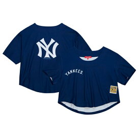 ミッチェル&ネス レディース Tシャツ トップス New York Yankees Mitchell & Ness Women's Cooperstown Collection Crop TShirt Navy