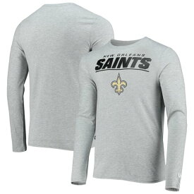 ニューエラ メンズ Tシャツ トップス New Orleans Saints New Era Combine Authentic Stated Long Sleeve TShirt Heathered Gray