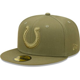ニューエラ メンズ 帽子 アクセサリー Indianapolis Colts New Era Color Pack 59FIFTY Fitted Hat Olive
