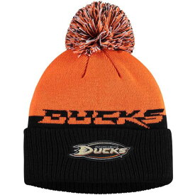 アディダス メンズ 帽子 アクセサリー Anaheim Ducks adidas COLD.RDY Cuffed Knit Hat with Pom Orange/Black