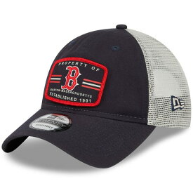 ニューエラ メンズ 帽子 アクセサリー Boston Red Sox New Era Property Trucker 9TWENTY Snapback Hat Navy