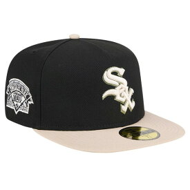 ニューエラ メンズ 帽子 アクセサリー Chicago White Sox New Era Canvas AFrame 59FIFTY Fitted Hat Black
