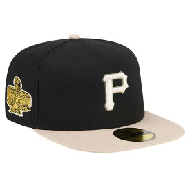 ニューエラ メンズ 帽子 アクセサリー Pittsburgh Pirates New Era Canvas AFrame 59FIFTY Fitted Hat Black