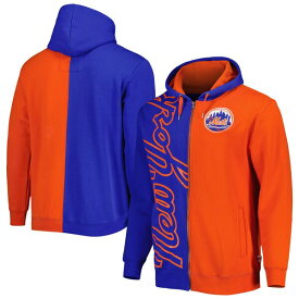 ミッチェル&ネス メンズ パーカー・スウェットシャツ アウター New York Mets Mitchell & Ness Fleece FullZip Hoodie Royal/Orange