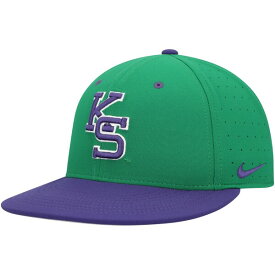 ナイキ メンズ 帽子 アクセサリー Kansas State Wildcats Nike Aero True Baseball Performance Fitted Hat Green