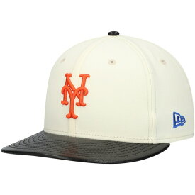 ニューエラ メンズ 帽子 アクセサリー New York Mets New Era Game Night Leather Visor 59FIFTY Fitted Hat Cream