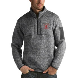 アンティグア メンズ ジャケット＆ブルゾン アウター Washington State Cougars Antigua Fortune HalfZip Sweatshirt Charcoal