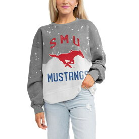 ゲームデイ レディース パーカー・スウェットシャツ アウター SMU Mustangs Gameday Couture Women's Twice As Nice Faded Crewneck Sweatshirt Gray